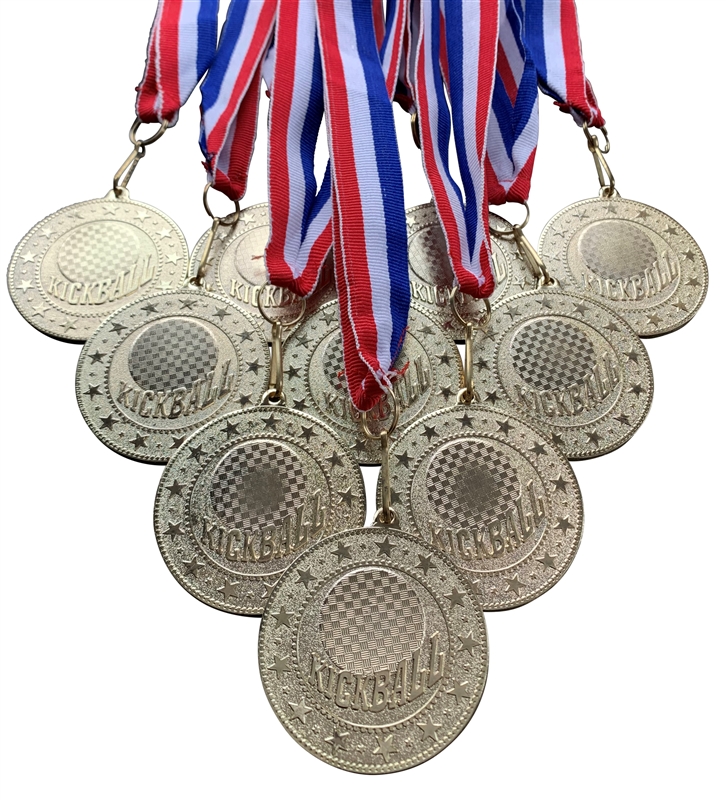 CLUB RIBBONS SCHOOL SPORTS DAY MEDAL PACK OF 10 METAL MEDALS PERSONALISED 