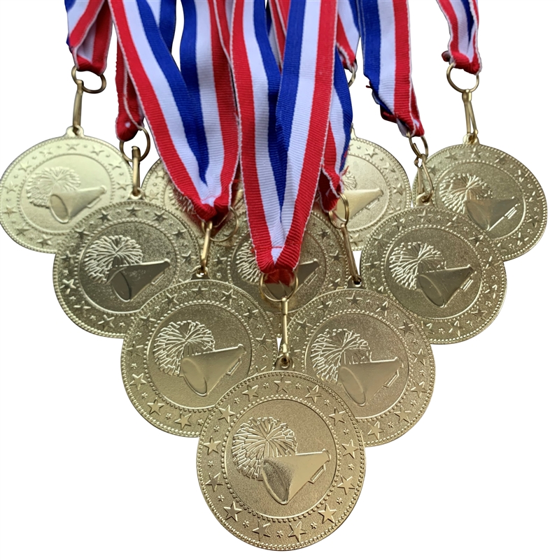 PACK OF 10 RIBBONS FOOTBALL FEMALE METAL MEDALS INSERTS or OWN LOGO & TEXT 