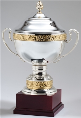 Silver Plated Italian Trophy Cup with Lid