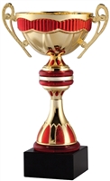 7" Gold & Red Trophy Cup with Marble Base