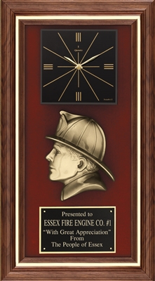 Fireman Clock Plaque American Tribute
