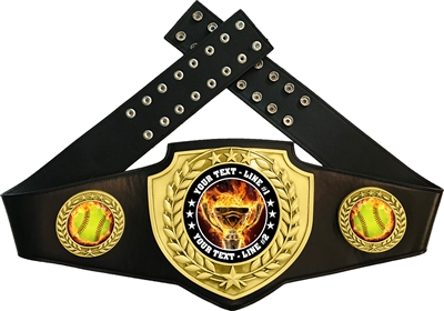 Softball Flame Championship Award Belt