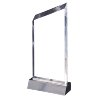 7" Clear Wedge Acrylic Award on Black Base