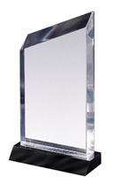 5" Clear Wedge Acrylic Award on Black Base