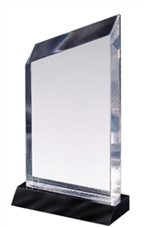 5" Clear Wedge Acrylic Award on Black Base