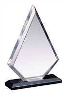 7" Triangle Acrylic award on Black Base