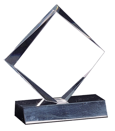 5-3/4" Diamond Acrylic award on Black Base