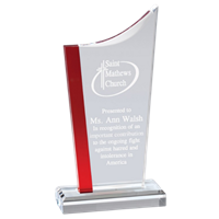 8-3/4" Red Swoop Top Series Acrylic Trophy (CP37-AR)