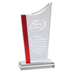 8-3/4" Red Swoop Top Series Acrylic Trophy (CP37-AR)