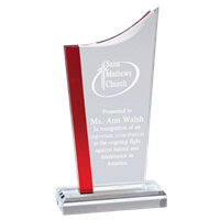 9-3/4" Red Swoop Top Series Acrylic Trophy (CP37-BR)