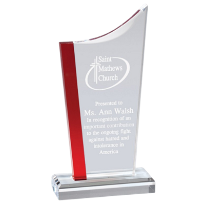 9-3/4" Red Swoop Top Series Acrylic Trophy (CP37-BR)