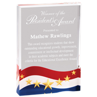 6" Patriotic Acrylic Trophy (CP57-B)
