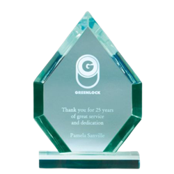 6" x 8" Blue Jade or Clear Arrowhead Acrylic Awards