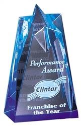 6" Blue Star Acrylic Award Trophy