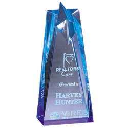 8" Blue Star Acrylic Award Trophy