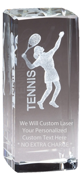 4-1/2" x 2" Female Tennis Crystal Award