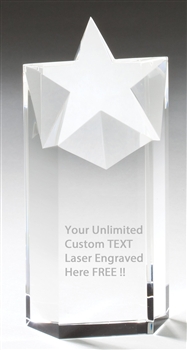 5-3/4" Optical Crystal Star Tower Award Trophy