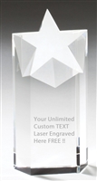 6-1/2" Optical Crystal Star Tower Award Trophy