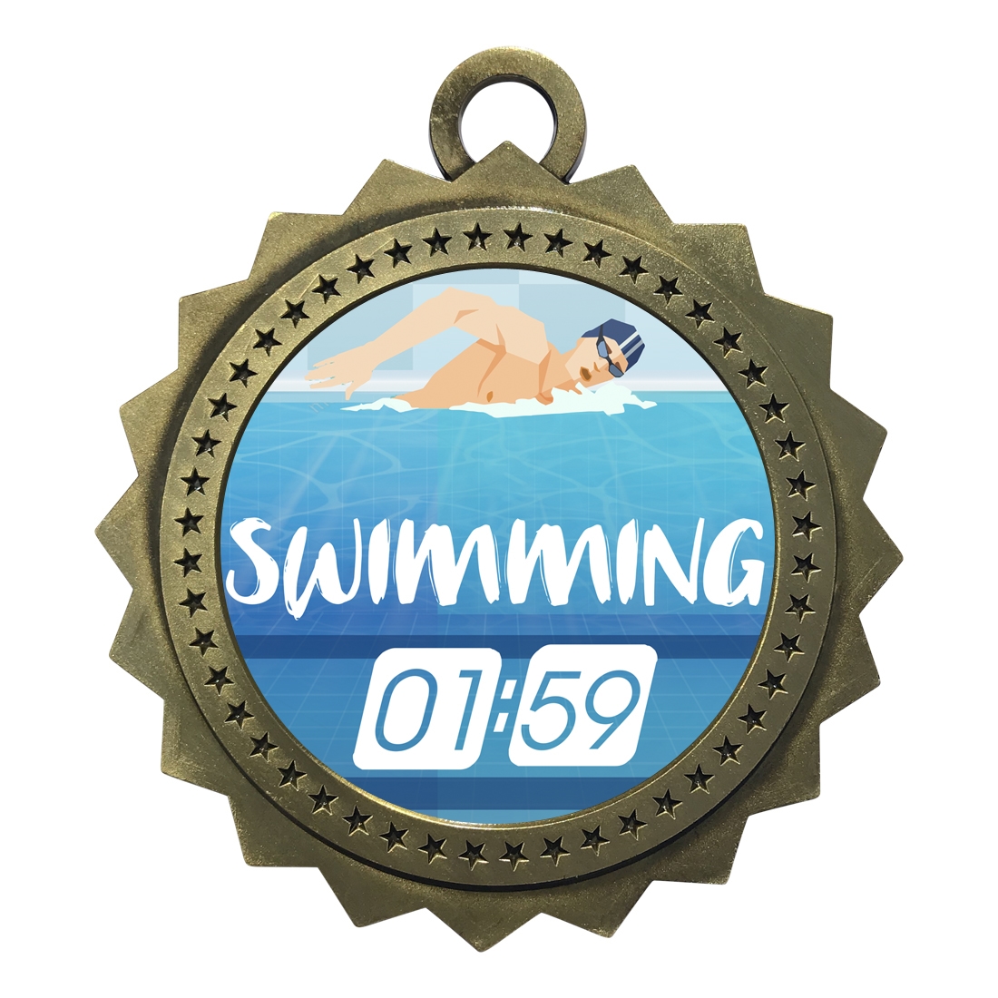 3" Swimming Medal