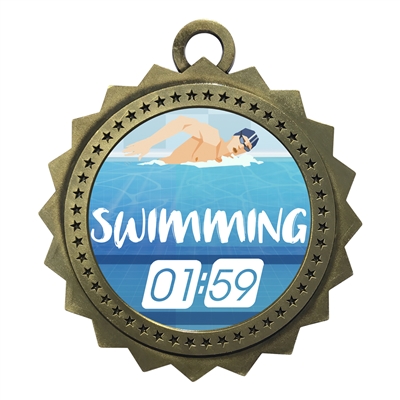 3" Swimming Medal