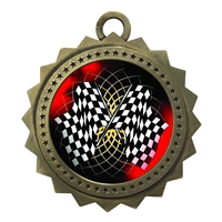 3" Racing Flags Medal