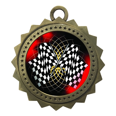 3" Racing Flags Medal