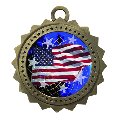 3" American Flag Medal