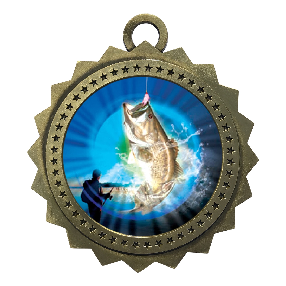 3" Bass Fishing Medal