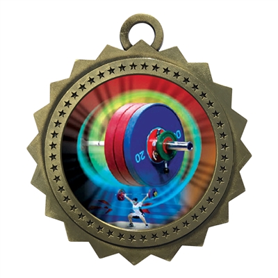 3" Weight Lifting Medal