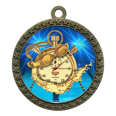 2-1/2" Swimming Medal