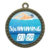 2-1/2" Swimming Medal