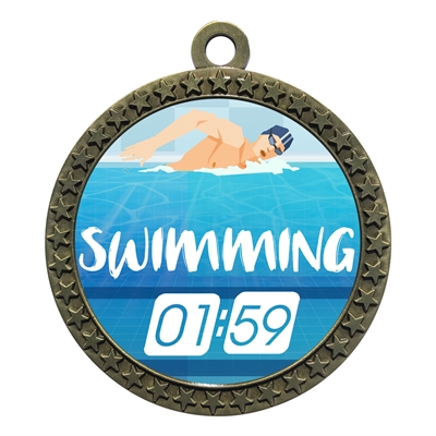 2-1/2" Swimming Medal