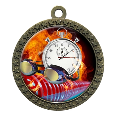 2-1/2" Swimming Medal