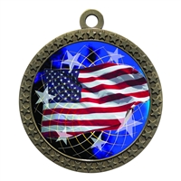 2-1/2" American Flag Medal