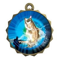 2-1/4" Bass Fishing Medal