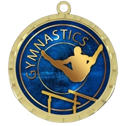 2-1/4" Bright Cut-Edge Male Gymnastics Medals  (D225-EG38)