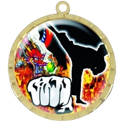 2-1/4" Bright Cut-Edge Martial Arts Medal (D225-FCL028)