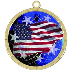 2-1/4" American Flag Medal