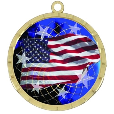 2-1/4" American Flag Medal