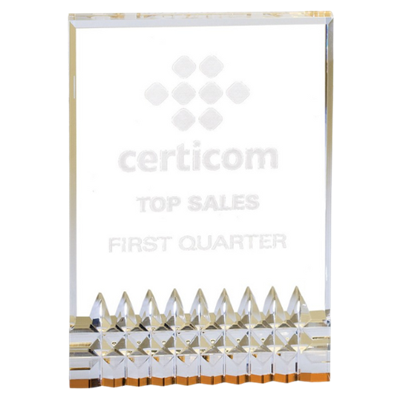 6" Gold Reflective Diamond Series Acrylic Award (DT10B)