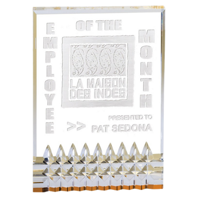 7" Gold Reflective Diamond Series Acrylic Award (DT10C)