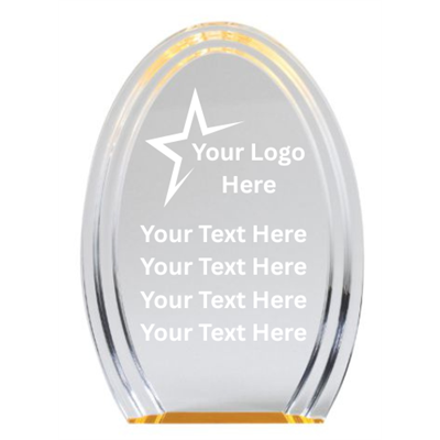 7" Double Halo Oval Acrylic Awards