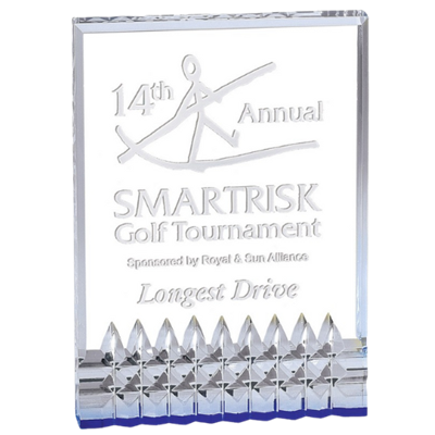 7" Blue Reflective Diamond Series Acrylic Award (DT9C)