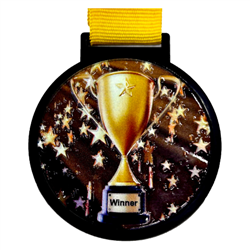 2-1/4" UV Printed 3D Winner Medal