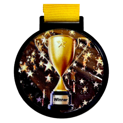 2-1/4" UV Printed 3D Winner Medal