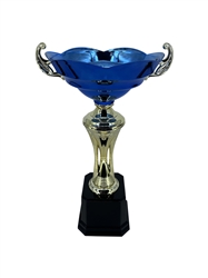 23" Decorative Blue/Gold Trophy Cup