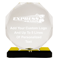 6-3/4" Gold Octagon Acrylic Award Trophy (EX-CIR-G)