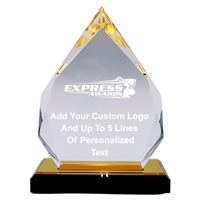 7-1/2" Gold Diamond Acrylic Award (EX-DIA-G)