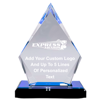 7-1/2" Blue Flame Acrylic Award (EX-FLA-B)