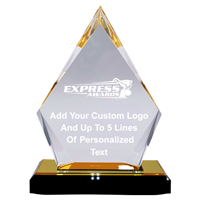 7-1/2" Gold Flame Acrylic Award (EX-FLA-G)